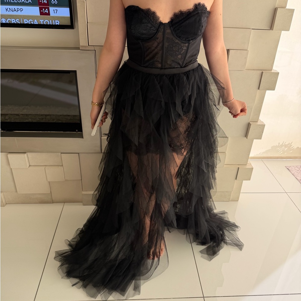 For Love And Lemons Black Lace Maxi Dress